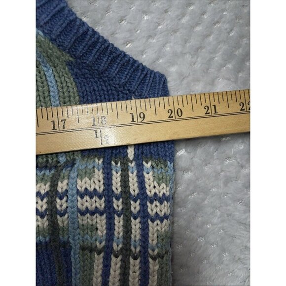 Vtg Pasta Colorful Sweater Vest Sz Large Green Blue Grandma Core Cottage - Picture 10 of 13